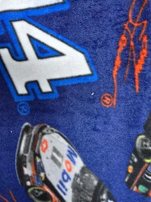 Fleece NASCAR #14 Blue Tony Stewart Car Race Racing Fabric 30”x60” Sewing - Image 1 of 3