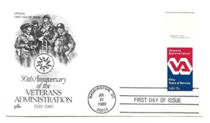 1825 Veterans Administration, ArtCraft, copy right tab, FDC - Picture 1 of 1