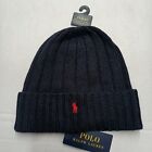 Polo Ralph Lauren Men's Wool Blend Ribbed Cuff Knit Beanie Hat Blue
