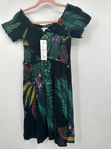 Patrons of Peace Dress Size M Boho Hippie Smocked Anthro On/off Shoulder - Picture 1 of 5