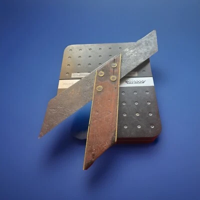 Antique RARE DISSTON & MORSS Philadelphia Warranted Ebony and Brass Miter Square - Image 1 of 4