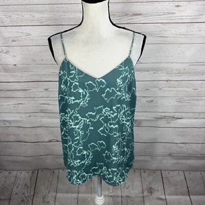 Nine West Womens Camisole Tank Top Size Medium Green Printed Cami - Picture 1 of 9