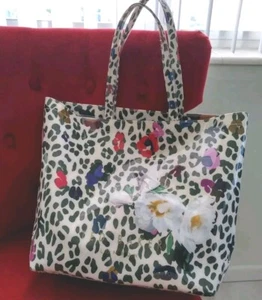 Beautiful TED BAKER London Floral Large PVC Logo Colorful Tote Bag - Picture 1 of 8