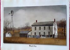 Billy Jacobs "WASH DAY"Farm House,Windmill,Clothes Line,Country Art Print-8.5x11