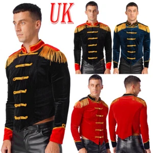 UK Men's Circus Costume Tassel Jacket Showman Lion Tamer Cosplay Costume Fancy - Picture 1 of 37