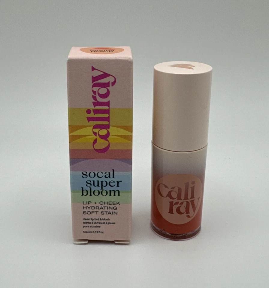 Caliray Socal Superbloom Labio + Tinte de mejillas Rubor suave Mancha ~ LAGUNA MELOCOTÓN ~ Foto 1 de 2