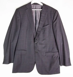 Ermenegildo Zegna Gray 2 Button Plaid Sport Suit Coat Blazer 54L Men's - Picture 1 of 15