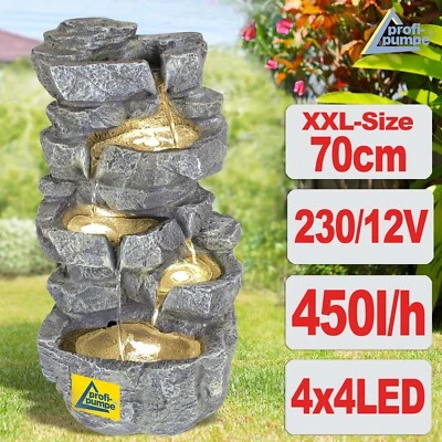 GARTENBRUNNEN BRUNNEN ZIMMERBRUNNEN SPRINGBRUNNEN KASKADENBRUNNEN LED 230V - Bild 1 von 4