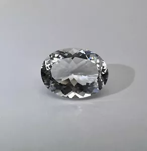 Genuine 9.5 Carat Faceted NY Herkimer Diamond - 16x12mm Oval Cut - AAA Jewel - Picture 1 of 12