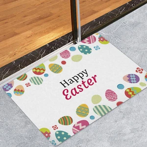 Happy Easter Welcome Door Mat Outdoor for Front Door Non Slip Entryway Floor Rug - Picture 1 of 5
