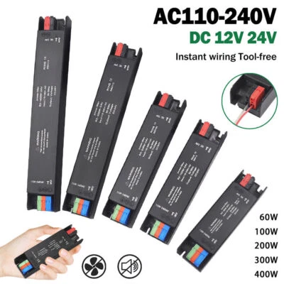 DC 12V 24V LED Driver Power Supply Transformer 60W 100W 200W 300W 400W LED Strip - Image 1 of 4