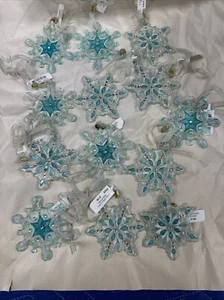14- SELTENE Vintage Glas Schneeflocken Christbaumschmuck von Macy's - Bild 1 von 6