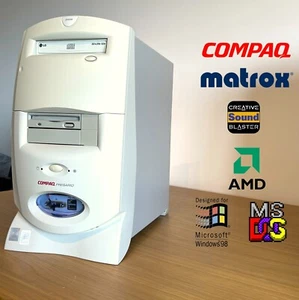 Computer Compaq Super Socket 7 Matrox Sound Blaster AWE64 Windows 98 DOS TESTED - Afbeelding 1 van 24
