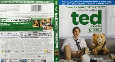 Ted (2012) Unrated Blu-Ray and DVD Disc- No Digital Copy-Like New Condition - Image 1 of 4