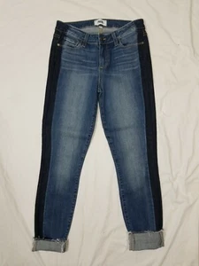 Paige Cuffed Side Striped Cropped Capris Skinny Jeans Size 29 - Picture 1 of 7