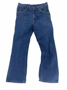 Vtg Mens Roebucks Denim Jeans Measures 34x30 Pants Made In USA Hipster Blue Work - Picture 1 of 10