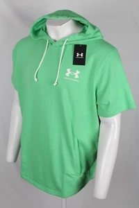 Under Armour Men's Hoodie Rival Terry LC Short Sleeve Sweatshirt Green 1370396 - Picture 1 of 5