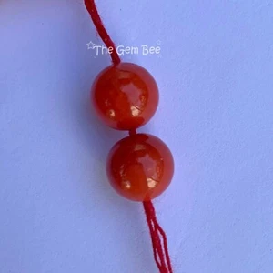 Par de cuentas redondas de coral rojo de Cerdeña mediterránea sin teñir de 8 mm (2) - Imagen 1 de 10