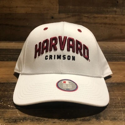 Harvard Crimson Hat Strapback Cap Men White Maroon Champion NCAA Basketball READ - Image 1 of 4