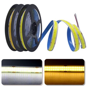 DC12V Double Row COB LED stirp DC24V High Density Flexible Tape RA90 3000K 6500K - Picture 1 of 7