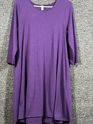 Zeana Premium  Pull Over Dress 3/4 Sleeve Round Neck Purple Size M - Image 1 of 4