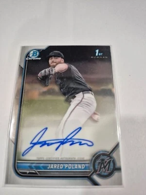 2022 Bowman Draft Jared Poland Auto Chrome Autographs AU #CDA-JPD Card - Image 1 of 2