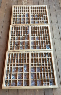 ANTIQUE 3 TRAYS LETTER PRESS TYPE - Image 1 of 4