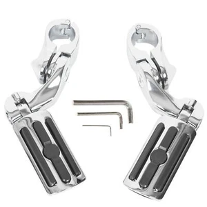 For Harley Road Street Glide 1.25" Motorcycle Highway Crash Bar Foot Pegs Pedals - Picture 1 of 15