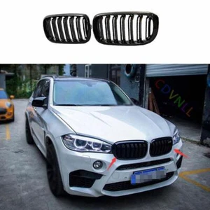 ABS Black Front Upper Bumper Mesh Grill Grille 2PCS For 2014-2018 BMW X5 F15 X6 - Imagen 1 de 7