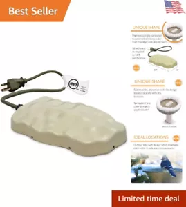 Thermostatic Bird Bath Deicer - Natural Rock Design, 80W Energy Efficient Heater - Picture 1 of 10