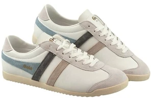 Zapatillas de mujer GOLA Bullet Trident CLA412 blancas/azul polvo/flor cuero auténtico - Imagen 1 de 12