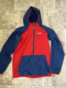 Columbia Boys Xl 18-20 Lightweight Hooded Jacket Red Blue Windbreaker - Picture 1 of 1