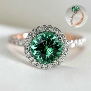 Rings For Women Jewelry Emerald Two Tone Size 6-10 Fashion Gorgeous Delicacy - Picture 1 of 12