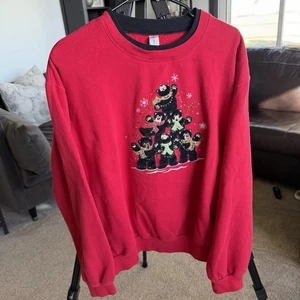 Vtg Embroidered Ugly Christmas Crew Neck Sweatshirt Grandma Shirt Women’s Lrg - Picture 1 of 8