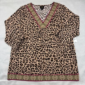 Top para mujer Jm Collection adornado con cuello en V talla XL - Imagen 1 de 13