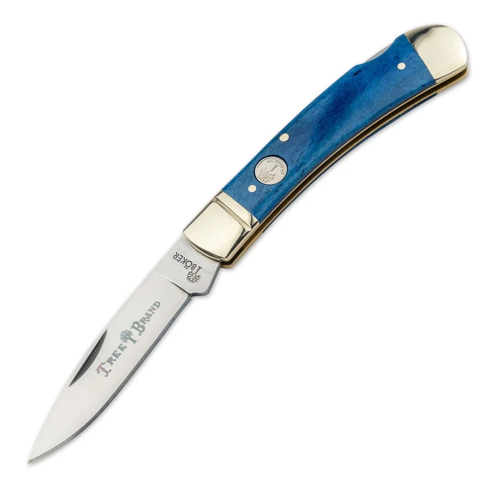 Cuchillo de bolsillo BOKER® Treebrand Lockback hueso azul liso EDC D2 hueso - 110816 Foto 1 de 3