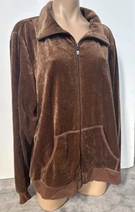 BCBG Maxazria Brown Velour Hooded Jacket Sweater With Zip Front Size 3X EUC! - Picture 1 of 9