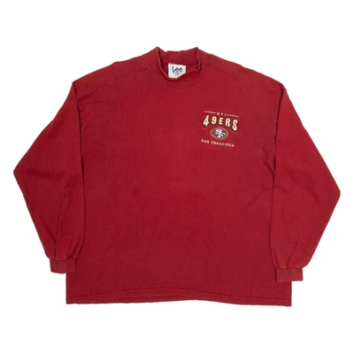 LEE San Francisco 49ers Mens T-Shirt Red Long Sleeve USA Roll Neck XL - Image 1 of 4