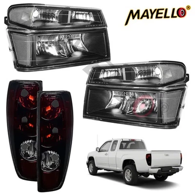 For 2004-12 Chevy Colorado GMC Canyon Black Housing Headlights+Tail lights 04-12 - Image 1 of 4