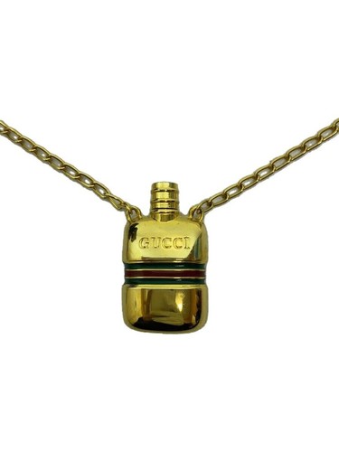 GUCCI flacone profumo uomo con collana top oro
