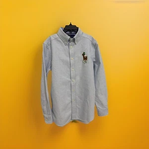 Boys' striped dress shirt, size M (10-12), used, flawless - Picture 1 of 3