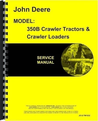 Manual de reparación de cargadoras de orugas John Deere 350B tm1032 Foto 1 de 4