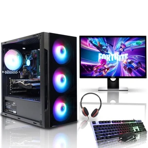 Gaming PC Computer Bundle Core i5 16GB RAM 500GB+120GB SSD GT 710 Windows 10 - Picture 1 of 7