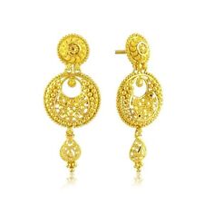 22K Yellow Gold Rezi Enhanced Chandbali Earrings for Women By Senco Gold