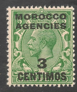 Morocco Agencies #58 (SG #128) FVF MNH - 1917-23 3c on 1/2p King George V - Picture 1 of 1