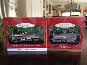 746 NORFOLK WESTERN LOCOMOTIVE & TENDER SET LIONEL LTD ED HALLMARK ORNAMENT USED - Picture 1 of 11