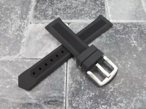 Nuevo 20 mm correa de goma suave correa de buceo correa de reloj NEGRO para TAG HEUER Fórmula F1 20 - Imagen 1 de 9