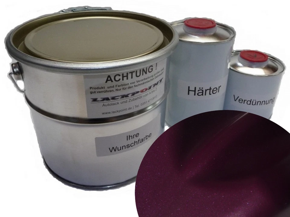 1 Liter Set 2K Autolack Dark Violett Metallic Matt kein Klarlack Tuning neu ! - Bild 1 von 1