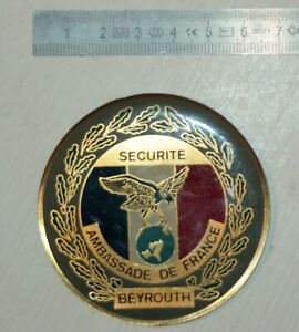 médaille métal gendarmerie police, Sécurité Ambassade de France, Beyrouth, Liban