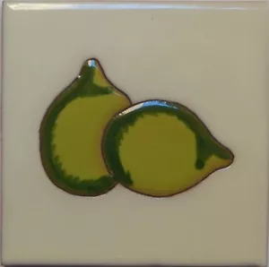 Mexican Tile Malibu Fruit Santa Barbara Tiles Cuerda Seca Limes F-14 - Picture 1 of 1